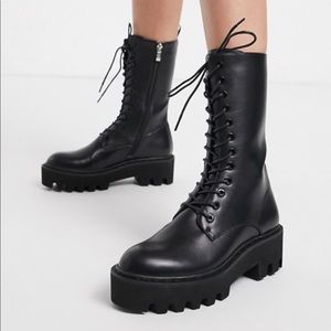 Lamoda Unforgiven High military calf boots